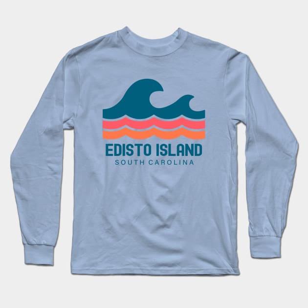 Edisto Island South Carolina Vintage Wave Long Sleeve T-Shirt by TGKelly